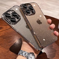 Coques de téléphone portable antichoc en TPU+PC rigide, design sportif, avec paillettes électroplaquées pour 17 Pro Max 16/15/12 Pro