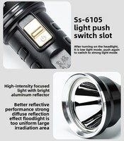 Lampe de poche LED en alliage d'aluminium, lumière forte, batterie au Lithium rechargeable par USB, SOS, multifonctionnelle, Portable, haute puissance, faisceau de 500m +