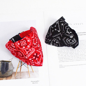 Pet Bandana <b>Collar</b> Adjustable Western Style For <b>Dogs</b> Cats <b>Red</b> Blue Black Pink Floral Pattern Pet Accessory - Product Image 4