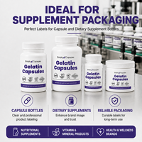Étiquettes personnalisées pour bouteilles de compléments alimentaires, autocollants en rouleau BOPP blancs pour capsules et vitamines avec impression claire
