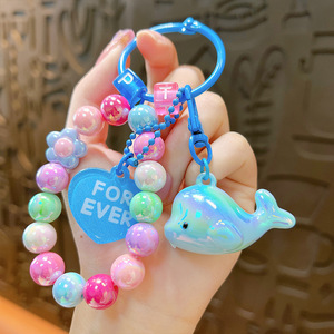 Khuyến mại 3D PVC Carabiner Keychain thỏ con chó chuột cá heo mạ điện màu hạt chuỗi - Product Image 5