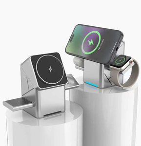 Chargeur sans fil magnétique pliable 3 en 1 personnalisable 15W, support de charge de téléphone pop-up pour iPhone, Apple Watch et AirPods - Product Image 6