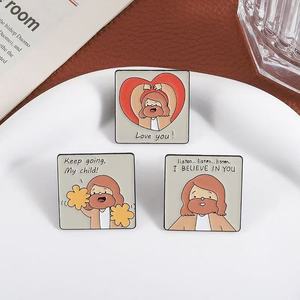 Broches en émail avec motif de Jésus en dessin animé, '<span class=keywords><strong>Je</strong></span> t'aime', 'Écoute, <span class=keywords><strong>je</strong></span> <span class=keywords><strong>crois</strong></span> en toi', 'Continue', 'Mon enfant', badges de revers, bijoux en gros - Product Image 4