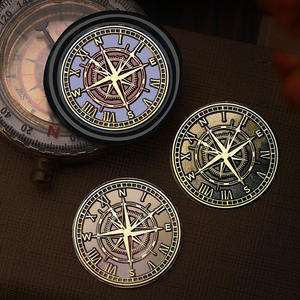 Sello de cera de la serie Astronómica: cabezal de latón con diseño de reloj y brújula, sello decorativo para diario, tamaño estándar - Product Image 2