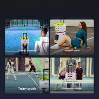 Machine à balles de tennis Spaas TB1 à contrôle intelligent, avec panier pliable intégré, lanceur d'entraînement et dispositif d'auto-entraînement