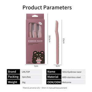 Logo personnalisé 3 pièces/ensemble femmes S052 pliant sourcil tondeuse ensemble <span class=keywords><strong>visage</strong></span> épilateur sourcils <span class=keywords><strong>rasoir</strong></span> maille lame sourcil <span class=keywords><strong>rasoir</strong></span> ensemble - Product Image 5