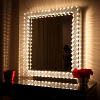 Miroir de Salle de Bain LED de Luxe Brillant, Effet Cristal Diamant, Mural, de Maquillage Avec Éclairage LED
