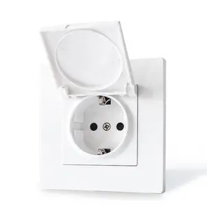 EU Sockets And Switches Electrical 250V 16A Safety Wall Plug Socket With Protection Waterproof Cover