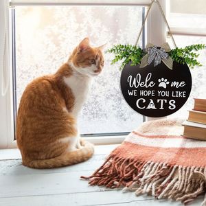 Wholesale <b>Rustic</b> Round <b>Wooden</b> Welcome Sign Eco-Friendly Wall Hanging for Home Decor and Dog Owners Dropshipping Available - Product Image 4