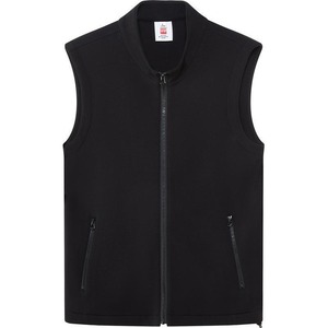 Gilet de travail uni en fibre de polyester, col montant fin, fermeture éclair sur le devant, uniforme de travail - Product Image 1