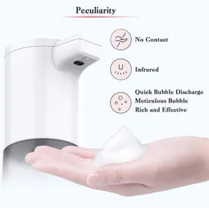 Dispensador de sabão sem toque, lavadora de mão inteligente doméstica, 250ml, multifuncional, com sensor infravermelho, dispensador de espuma
