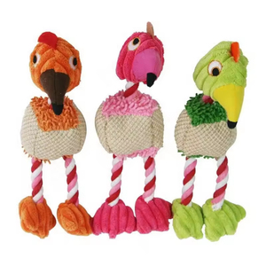 Jouet sonore interactif pour chiens Kinghon en peluche de velours ananas trois couleurs, corde et poupée qui couine pour l'entraînement des chiens (vente en gros) - Product Image 1