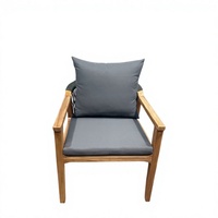 Chaise de salle à manger d'extérieur portable moderne en teck et corde pour villa, cour, école et parc