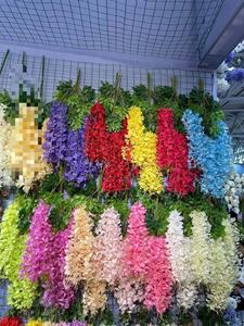 SN-L1044 उच्च मोटाई वाली शादी की सजावट 3.6 फीट रंगीन थोक बिक्री रेशम की शाखाएं सफेद विस्टेरिया फांसी के फूल - Product Image 4