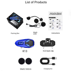 Cuffie Wireless <span class=keywords><strong>K13</strong></span> per Casco Moto, Auricolari Bluetooth con Cancellazione del Rumore, Impermeabili, con Lettore Musicale e Chiamate Hands-Free - Product Image 5
