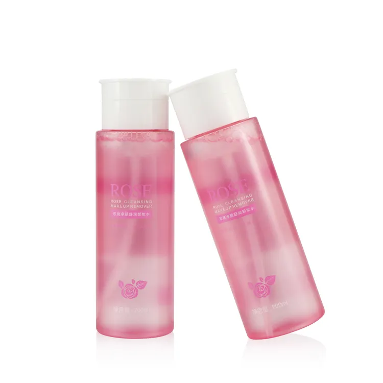 Bouteille de soin pour le visage rose, lot de ml, peut contenir du liquide, en plastique, presse, bouteille d'huile pour dissolvant de vernis à ongles, pour nettoyant du visage, à pompe