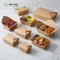 Emballages alimentaires en kraft biodégradables, jetables, écologiques, compostables, à emporter, personnalisés, OEM, vente en gros