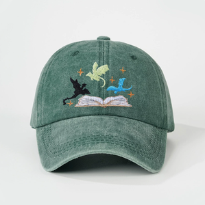 Gorra de Béisbol Bordada con Diseño de Libro de Dragones, Estilo Vintage, de Algodón Lavado, para Hombre y Mujer, en Oferta en Temu - Product Image 4