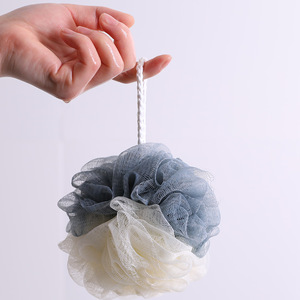 Two Tone Bath Ball 18x15cm Flower Shape Soft Shower <b>Sponge</b> For <b>Bathing</b> - Product Image 4