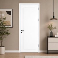 Puerta Interior de Madera Sólida con Bisagras, Acabado con Laca a Base de Agua, Resistente a los Arañazos, Moderna para Dormitorio
