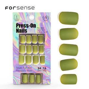 Fabricant personnalisé pastel mat presse sur ongles fournisseur vente entière couleur unie faux ongles vierges 24 faux ongles courts oem - Product Image 1