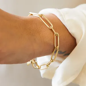 EManco — bracelet tendance en acier inoxydable pour femme, bijou cubain, chaîne en or, tendance