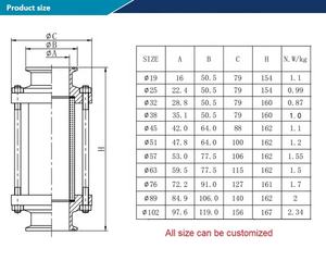 Aohoy diario venta al por mayor OEM fábrica 304 grado alimenticio flujo Tubular Acero inoxidable sanitario Tri Clover abrazadera mirilla fabricante - Product Image 3