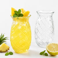 Verre à boire en verre borosilicate transparent de style américain, forme ananas, 480 ml, pour cocktails, whisky, bière