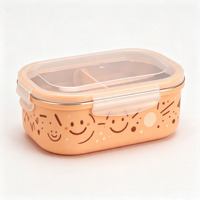 Kotak Makan Siang Terisolasi Stainless Steel Multi Warna, Wadah Makanan 2 Sekat dengan Tutup Kedap Udara, Kotak Bento dengan Klip Pengunci