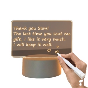 Neue kreative Neuheit Geschenke Ideen LED Message Board Business Werbe handwerk 3D Nachtlicht Note Board 3D Nacht beleuchtung Geschenke - Product Image 1