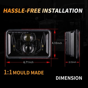 Dot SAE 4x6 inch hình chữ nhật Đèn pha 4x6 "Led Vuông Đèn pha thay thế <span class=keywords><strong>peterbilt</strong></span> <span class=keywords><strong>357</strong></span> 379 378 320 362 - Product Image 3