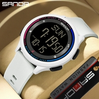 Reloj Digital de Lujo para Hombre SANDA 6158, Cronómetro Deportivo, Reloj Despertador para Estudiantes, Reloj Electrónico LED, Reloj de Pulsera de Silicona Resistente al Agua