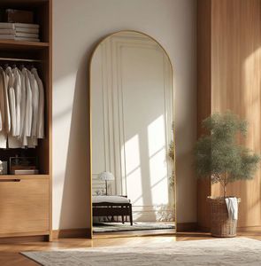 <span class=keywords><strong>Specchio</strong></span> a Figura Intera <span class=keywords><strong>da</strong></span> Terra in Alluminio con Cornice ad Arco in Stile Francese, Nuovo di Zecca, Antiesplosione e Temperato HD - Product Image 6