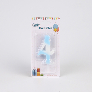 Bán buôn màu xanh đôi màu số nến sinh nhật Giáng sinh bên paraffin sáp bánh trang trí nến - Product Image 3