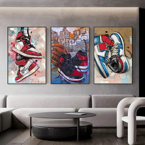 Salon décoration abstraite POP Art hommes <span class=keywords><strong>et</strong></span> femmes Graffiti Sport chaussures <span class=keywords><strong>affiche</strong></span> impression toile peinture mur photo Art - Product Image 1