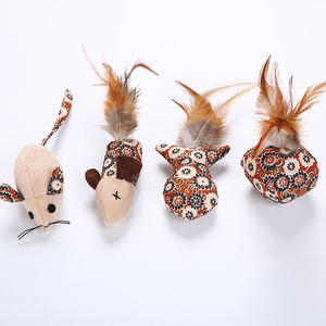 منتج جديد الصينية نمط أفخم الكرة ريشة مع النعناع الأزهار سلسلة القط لعبة الفأر لعبة حشيشة الهر للقطط القط لعبة السمك - Product Image 3