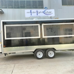 Remorques alimentaires CAMP BBQ entièrement équipées, camion de restauration carré pour pizzas et gaufres avec salle de bain, chariots de vente alimentaire - Product Image 5