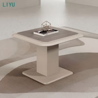 Table de conférence exécutive moderne incurvée pour 10 personnes, table de salle de réunion avec plateau en bois grainé et base en panneau métallique