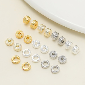 18k Gold Plated Spacer Beads Round <b>Copper</b> Plating For <b>Bracelet</b> Making DIY Jewelry Accessories - Product Image 1