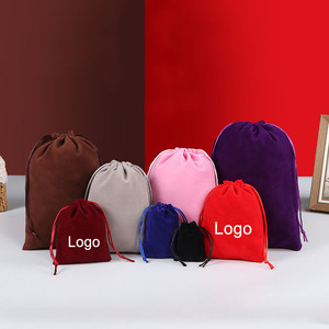 Customized Eco-Friendly Velvet Packaging Bag with Printed Logo for Jewelry for <b>Rings</b> Necklaces <b>Watches</b> Gemstones Dust-Proof - Product Image 2