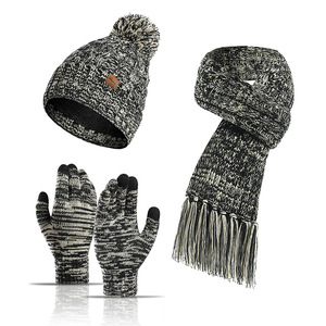 Ensemble de <span class=keywords><strong>bonnet</strong></span> et écharpe en tricot de sublimation 100% acrylique de haute qualité, chaud, pour l'hiver, Noël, sublimation vierge, <span class=keywords><strong>bonnet</strong></span> de Père Noël - Product Image 6