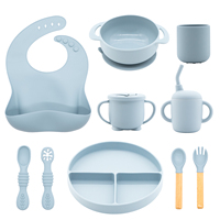 OEM/ODM Bol de sevrage pour bébé sans BPA et plaque à ventouse Ensemble d'alimentation Techniques d'impression en silicone de qualité alimentaire pour les tout-petits
