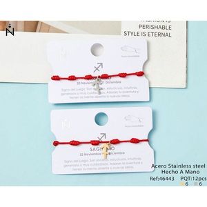 Braccialetto Festival dei Sette Stelle di Sagittario, Cordoncino Rosso in Acciaio Inossidabile, Bracciale Zodiacale Fatto a Mano - Product Image 2