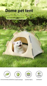 Katlanır taşınabilir kapalı/açık kedi evi kedi kamp çadır kediler ve küçük köpekler için yumuşak ped Pet sevimli mağara yuva köpek evleri - Product Image 6
