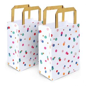 Reinforced Gifts <b>Bags</b> with Handles Polkas Dot Party for Birthday Baby and Bridal Showers Wedding Celebrations Paper <b>Bags</b> - Product Image 1
