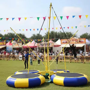 EASYFUN <span class=keywords><strong>Factory</strong></span> Mobile - Jeu de saut à l'élastique pour 4 personnes avec <span class=keywords><strong>trampoline</strong></span> et corde de <span class=keywords><strong>trampoline</strong></span> pour location en parc - Product Image 1