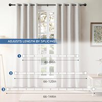Tringle à rideau élégante en métal noir |   Accessoires polyvalents pour rideaux de fenêtre pour salon, chambre à coucher et chambre d'enfant