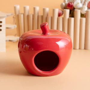 Nido para Hámster, Escondite de Cerámica en Forma de Manzana, Refrigeración para Todas las Estaciones, Villa Grande de Lujo - Product Image 5