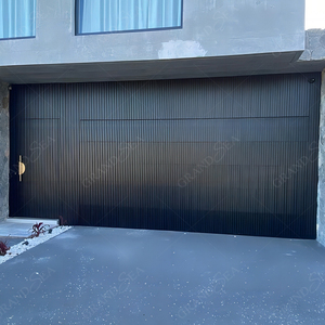 Portes <span class=keywords><strong>de</strong></span> <span class=keywords><strong>garage</strong></span> sectionnelles modernes à battants verticaux, à ouverture <span class=keywords><strong>basculante</strong></span>, décoratives, dissimulées, en aluminium lamellé, à montage encastré <span class=keywords><strong>avec</strong></span> panneaux muraux - Product Image 3