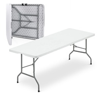 Tables pliantes de jardin d'extérieur en HDPE blanc, 96 pouces (8 pieds), les plus vendues